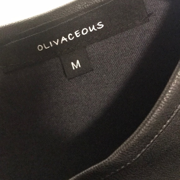 The perfect faux leather Olivaceous Top! - Picture 3 of 3